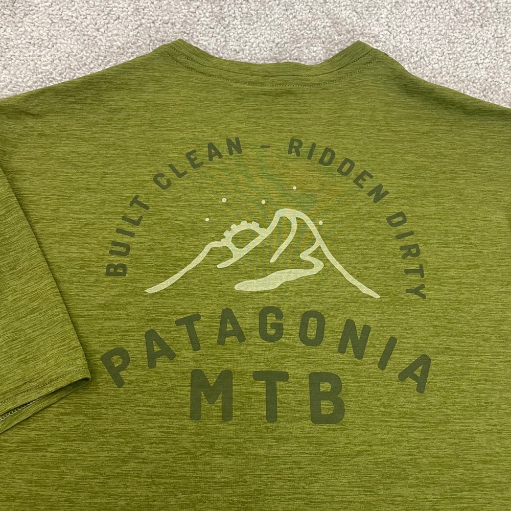 Patagonia Capilene Cool Daily T Shirt Mens Medium MTB Mountainn Biking Green